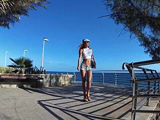 The Amateur Ass Driver: Sasha bikeyeva's travel show in Canaries with long legs
