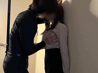Japanese married boss indulges in hardcore sex with a younger partner