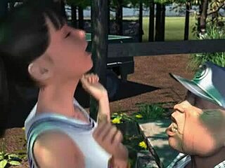 Девојка из цртаних филмова у 3Д добије своју пичку до краја