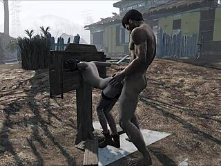 La esclava rubia recibe sexo anal en un video de Fallout 4