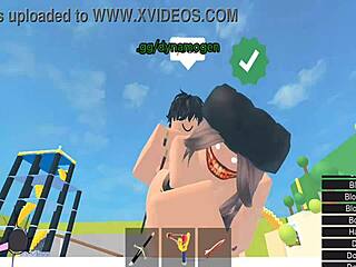 Hora sexy em um condomínio Roblox com uma garota assustadora