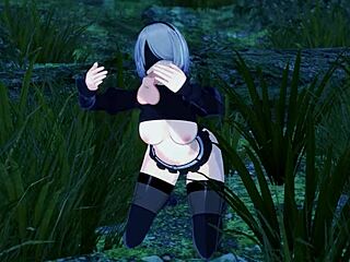 Дивата горска среща на Йорха 2Bs в пародия на Nier Automata