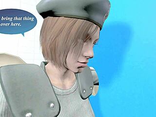 Jill Valentine in Rebecca Chambers v vroči sceni na gloryhole-u