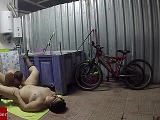 Gay amateur porn featuring a fat woman's orgasmic experience and oiling up the bike