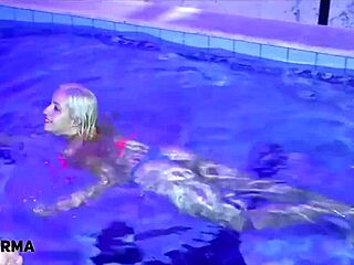 Big ass blonde gets fucked in the pool