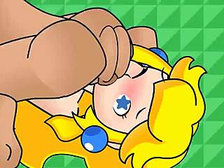Η ζωγραφισμένη πριγκίπισσα Peach και ο Mario γαμούνται στο πρόσωπο σε ένα καυτό βίντεο