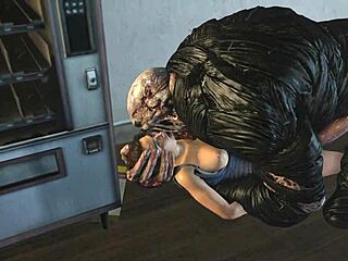 Jill Valentine profite d'une balade sauvage avec des créatures maléfiques résidentes en animation 3d