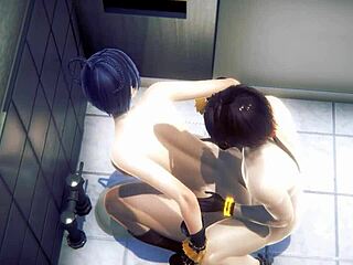 Genshin Impact hentai: Un video porno hardcore japonez cu Xialings care se joacă anal într-o toaletă