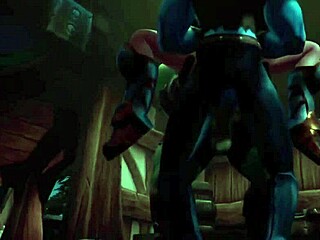 Un elfo es doblemente penetrado por un orco y un troll en un porno en 3D