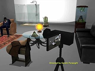 Muskulös hingst blir förbluffad i Second Life