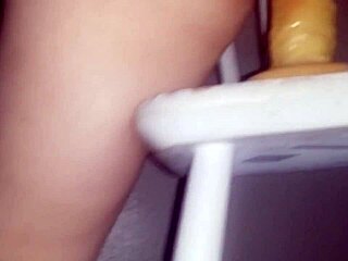 Latina wife takes on big dildo in steamy video