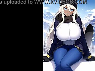 Mountain art compilation with big-breasted ski girls