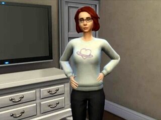 Sims 4 sarjakuvapornoa teinitytön kanssa, joka viettelee naapurin