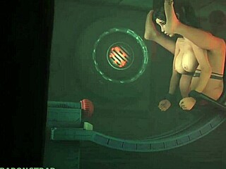 Lara Crofts doživlja intenziven užitek v orgazmičnem svetu animacije