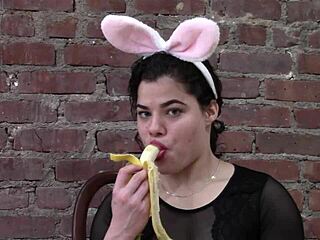 Roxy's fetish for bananas and rabbit ears