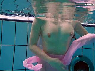 Petite Liza's steamy shower adventure in mermaid bikini
